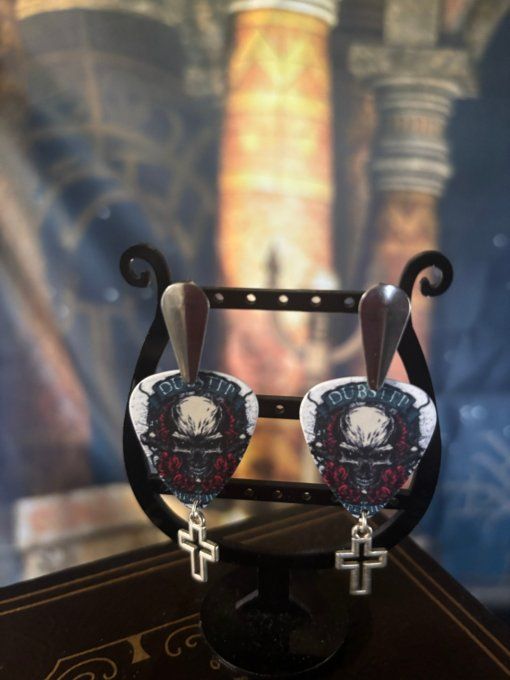 Boucles d'oreilles Rock skull