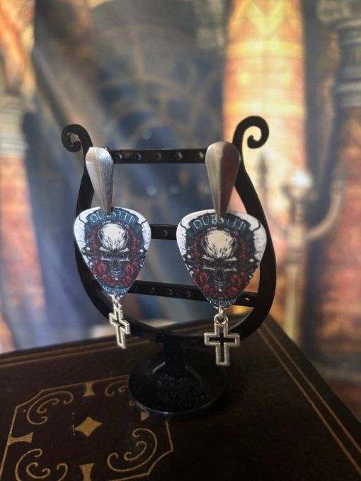 Boucles d'oreilles Rock skull