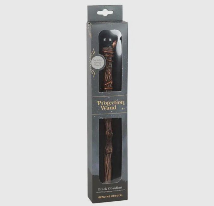Baguette en cristal d'obsidienne noire de protection