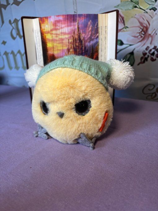 Whozie jaune bonnet vert à pompons