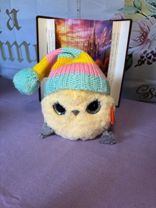 Whozie jaune et bonnet arc-en-ciel