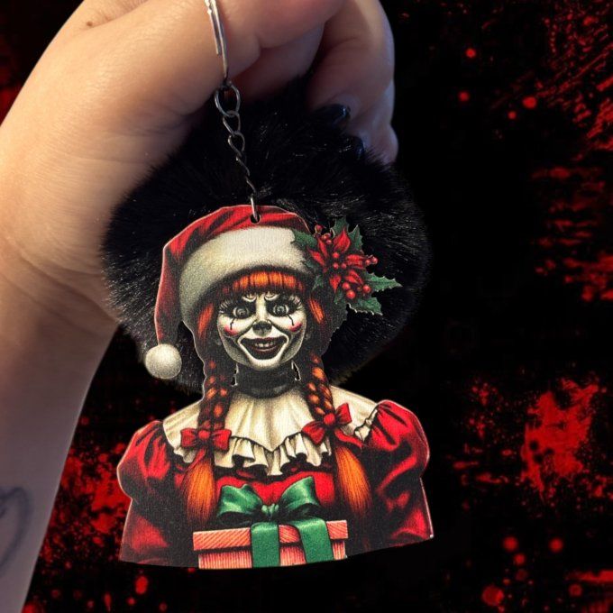 Porte clés pompon Annabelle christmas